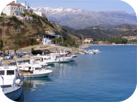 view of the beach from the village